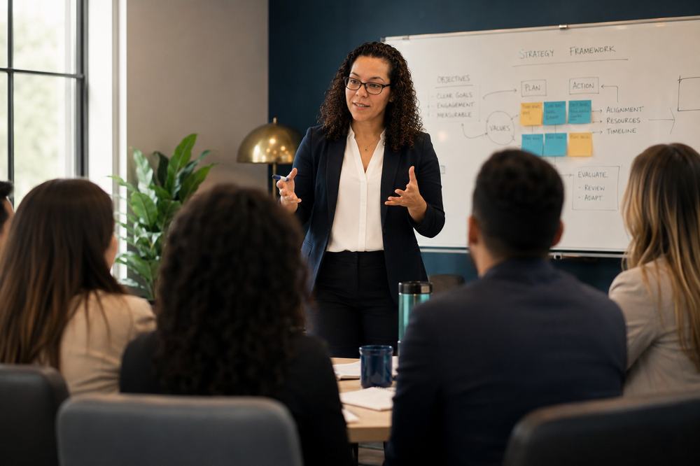 Facilitator leading a training session